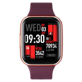 Bluetooth Smart Watch 1.6" TFT 2.5D Touch Screen Temperature Heart Rate Blood Pressure BT 5.0 - Purple