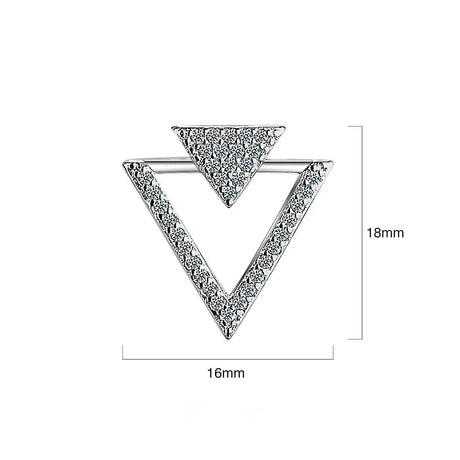 Bullion Gold Inverted Pyramid Stud Earrings White Gold