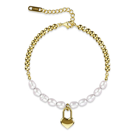 Bullion Gold Carlisle Heart-Lock Pendant Bracelet