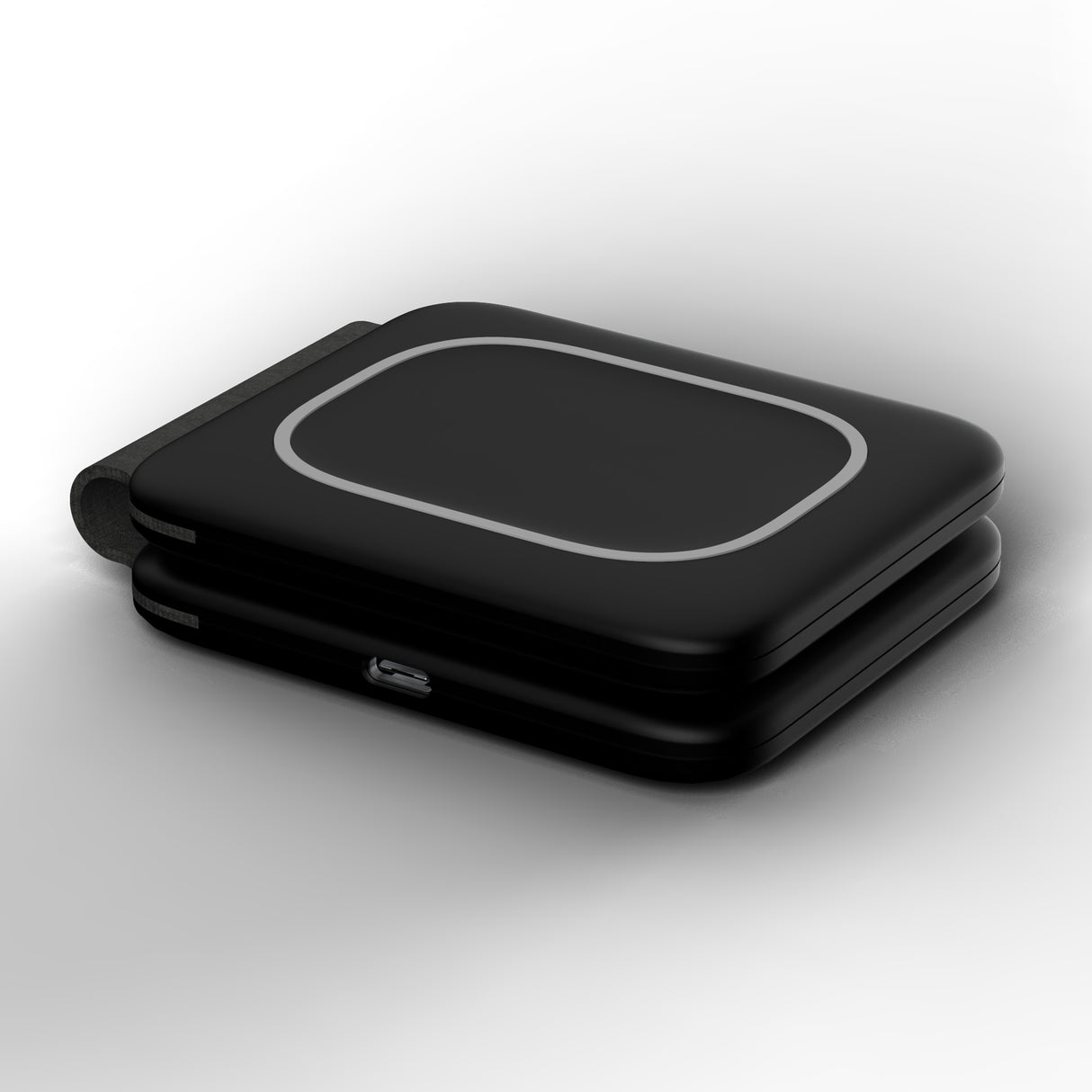TODO 2 in 1 Wireless Phone Charger 15W Fast Charge Earphone QI Magnetic Charge Pad - Black