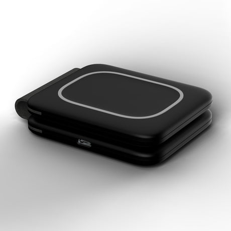 TODO 2 in 1 Wireless Phone Charger 15W Fast Charge Earphone QI Magnetic Charge Pad - Black