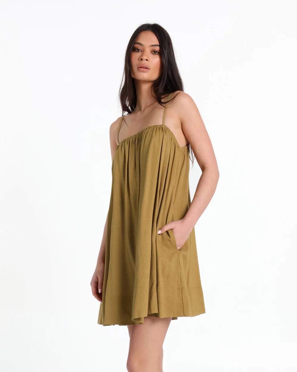 Lost In Lunar Ferrera Mini Dress - Olive