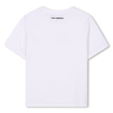 Karl Lagerfeld Girls T-Shirt With Sequins - White