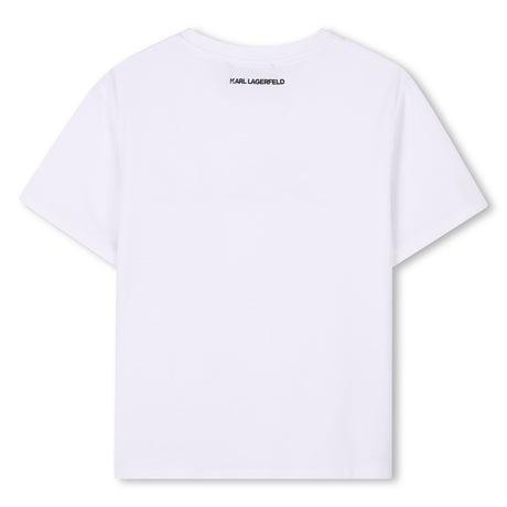 Karl Lagerfeld Girls T-Shirt With Sequins - White