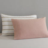 Royal Comfort Hemp Braid Quilt Cover Set - King - Dusk Pink Stripe
