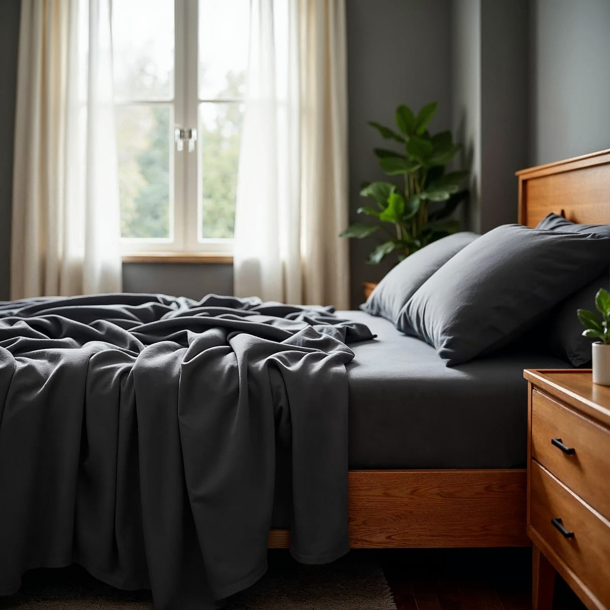 Royal Comfort Bamboo Cooling 2000TC Sheet Set- Charcoal