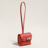 Leather Crafted AirPods Case Wrist Pouch - Red