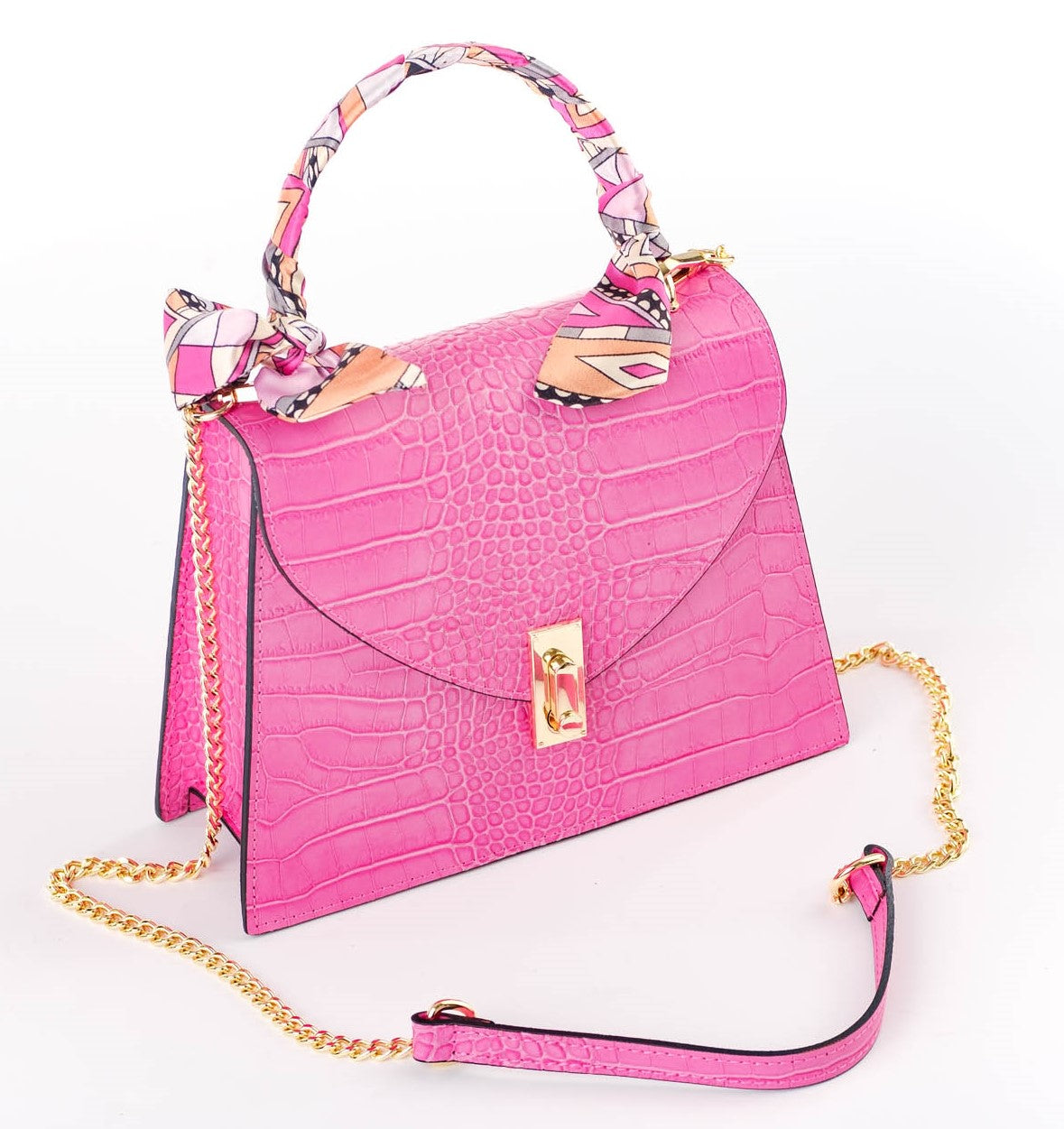 Bosccolo Handbag - Pink Croco