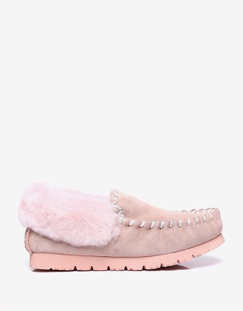 Popo Cow Suede Moccasin in Pink