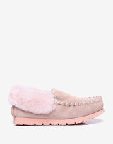 Popo Cow Suede Moccasin in Pink