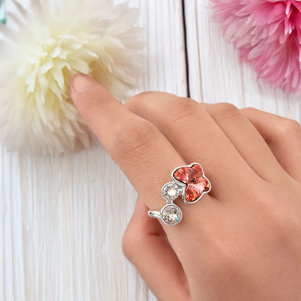 Krystal Couture Spring Butterfly Ring Embellished with SWAROVSKI Crystals