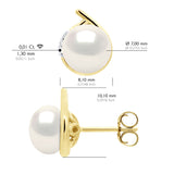 Earrings Surroundings Diamonds 0,03 Cts Yellow Gold - Natural White - Longueur 42 cm