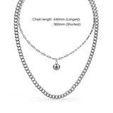 2-Chain Layered Silver Necklace