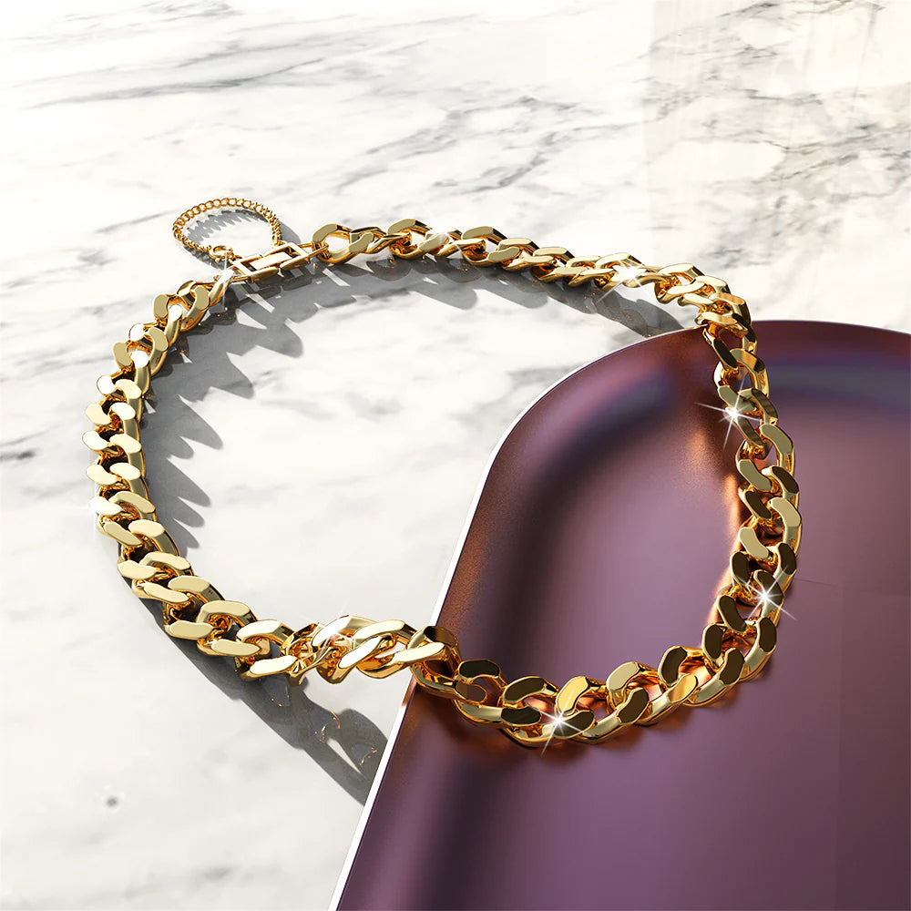 Bullion Gold Veneta Link Necklace in Gold