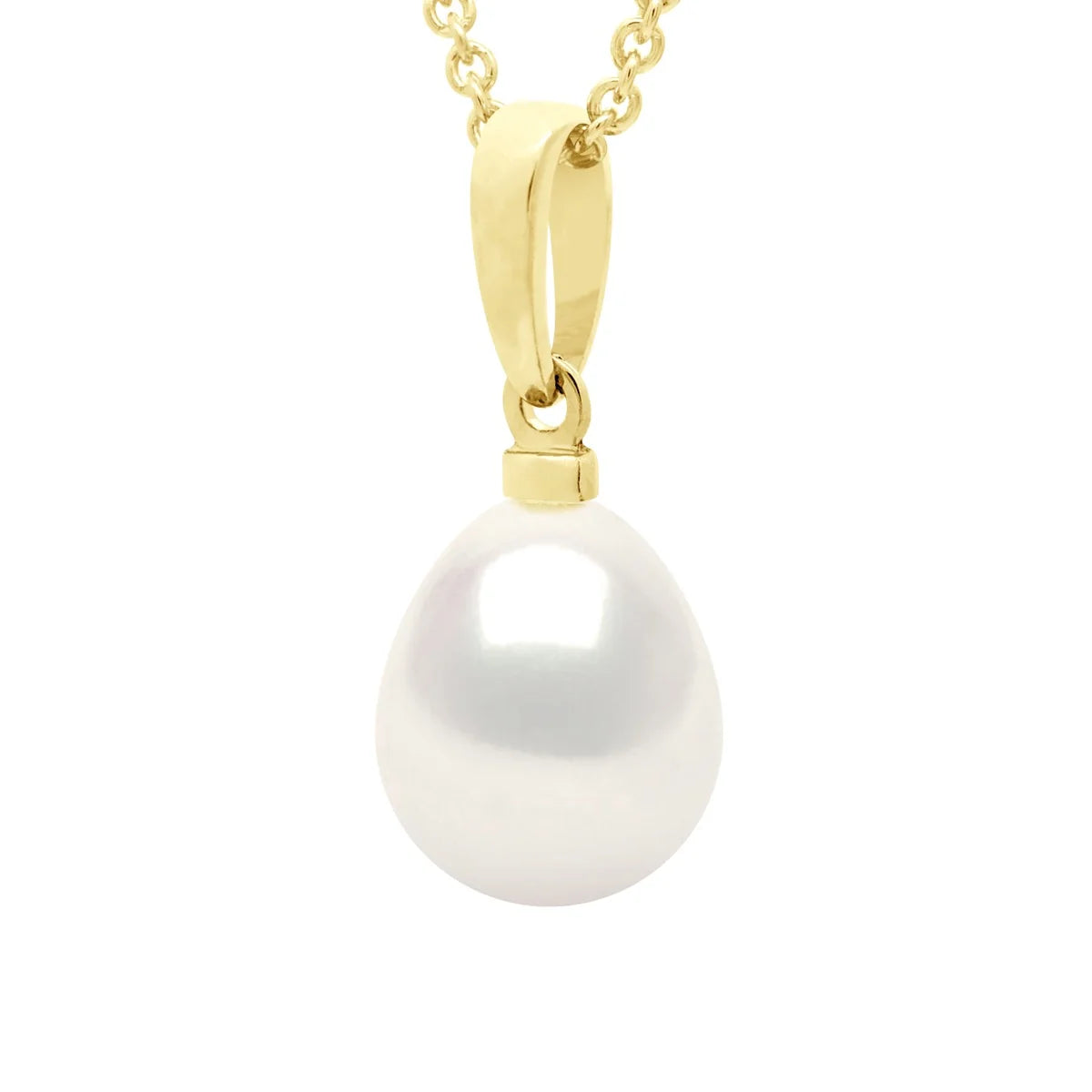 Manufacture Royale Pendant Drop Freshwater Pearl White Yellow Gold 8-9mm