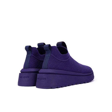 Slip-On Knit Wedge Sneakers - Purple