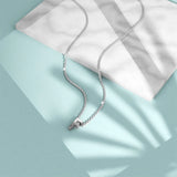 Bullion Gold Initials Brick Alphabet Letter Necklace White Gold Layered Steel Jewellery
