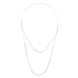 Double Long Necklace Prestige - Natural White - Longueur 42 cm