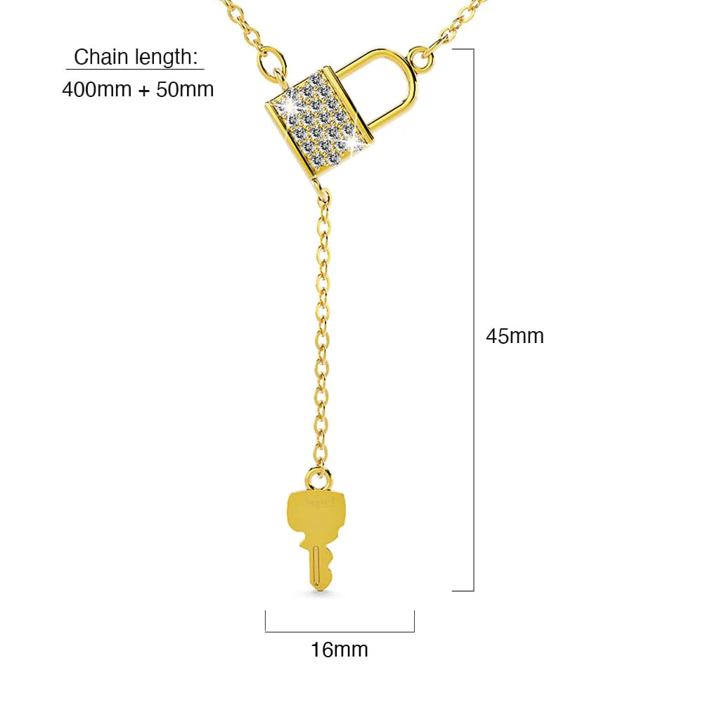 Krystal Couture The Lock with Crystal Necklace Embellished with SWAROVSKI Crystals