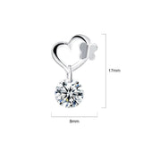 Solid 925 Sterling Silver Butterfly in Love Earrings
