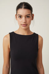 Cotton On Women's Bella Boat Neck Mini Dress - Black