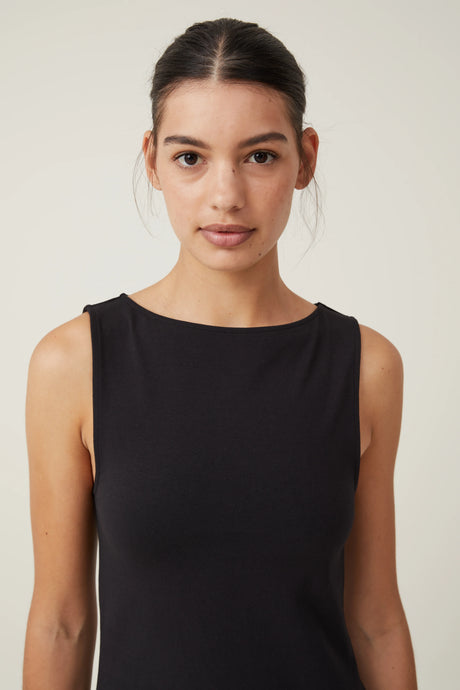Cotton On Women's Bella Boat Neck Mini Dress - Black