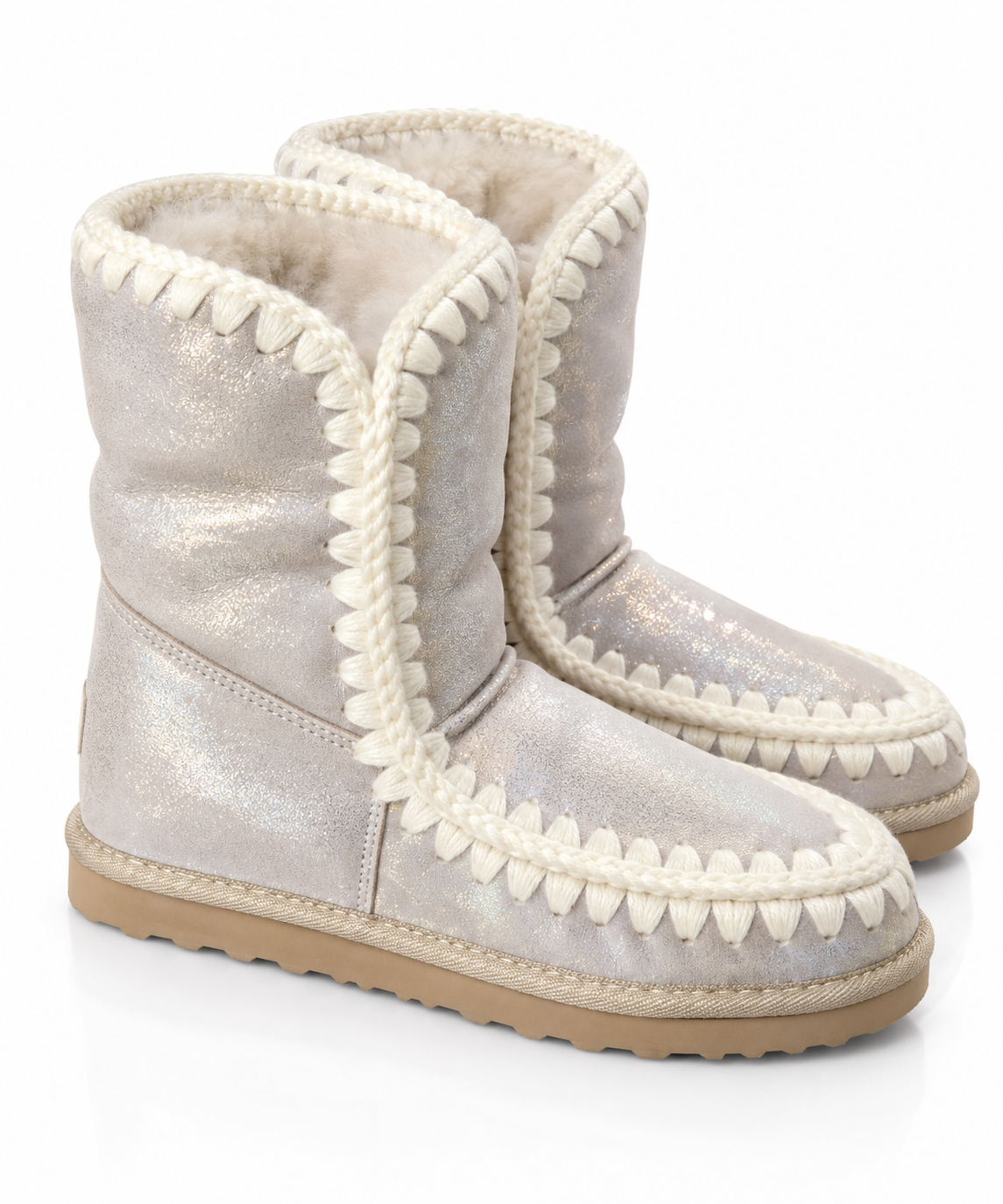 Australian Leather Ugg Short Trim Eskimo - Silver - AU9