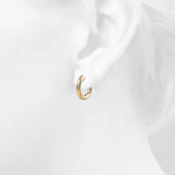 Bullion Gold Creole C-Hoop Gold Layered Earrings