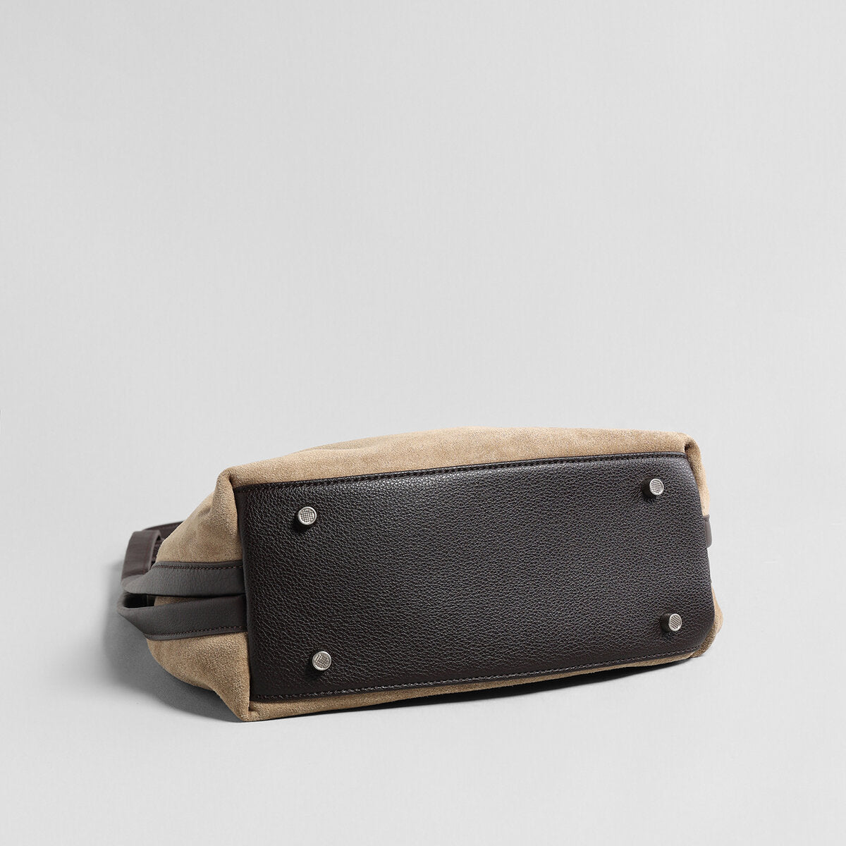 Suede Leather Slouchy Triangle Hobo Bag - Oat