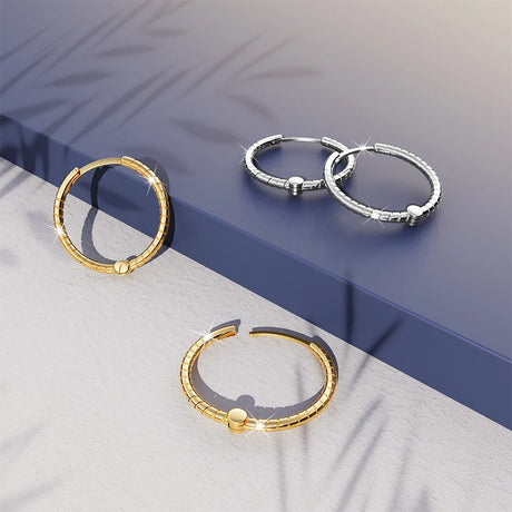 Solid 925 Sterling Silver Helical Huggie Earrings in Silver