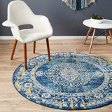 Museum 869 Navy Round Rug
