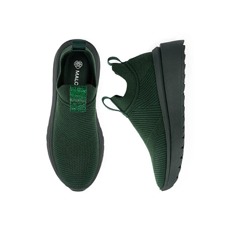 Slip-On Knit Wedge Sneakers - Evergreen