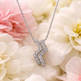 Krystal Couture Zigzag Pendant Necklace in White Gold Embellished with SWAROVSKI Crystals