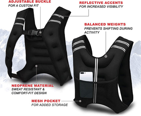 TODO 8kg Weight Vest Weighted Resistance Training Running Fitness Workout Vest