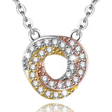 Bullion Gold Tina Shiny Swirl Tri Tone Layered Necklace
