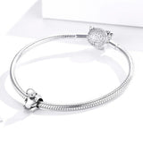 Solid 925 Sterling Silver Baby and Mama Beaver Animal Hugging Pandora Inspired Charm