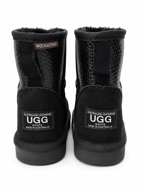 Australian Leather Ugg Classic Mini Snake Skin - Black - AU5
