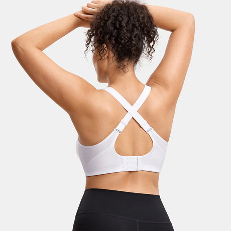Plus Size High Support Full Coverage Padded Wireless Bra - White