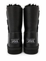Australian Leather Ugg Kids Classic 1Button Short - Black - AU4