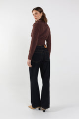 Madison The Label Lucy Knit Cardigan - Cacao