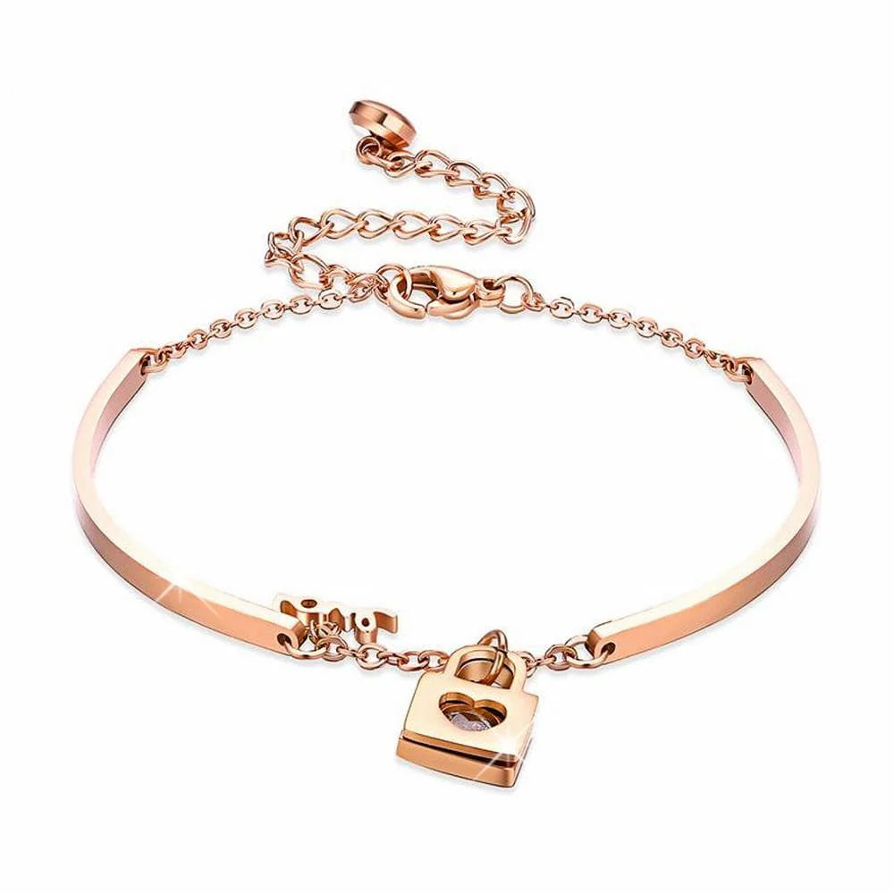 Bullion Gold Lock My Love Bracelet