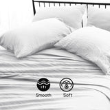 Ramesses Pebble Wash Linen Alternative Sheet Set  - White