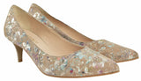 Bosccolo Womens High Heels - Silver Flower/Beige