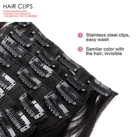 24" Blonde Brown Highlights Straight 6Piece 17Clips Extension