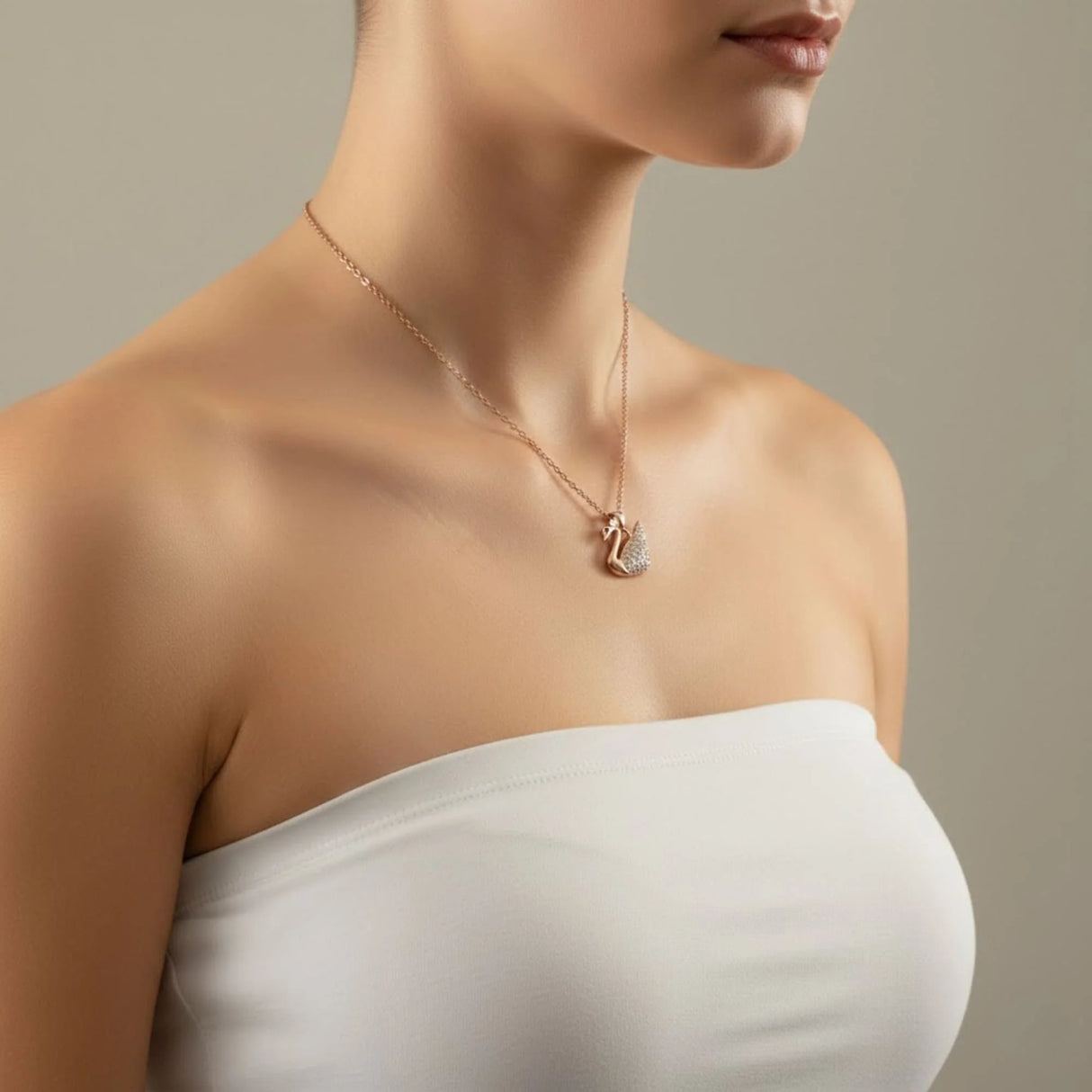 Krystal Couture Krystal Swan Necklace Embellished with Swarovski Crystals