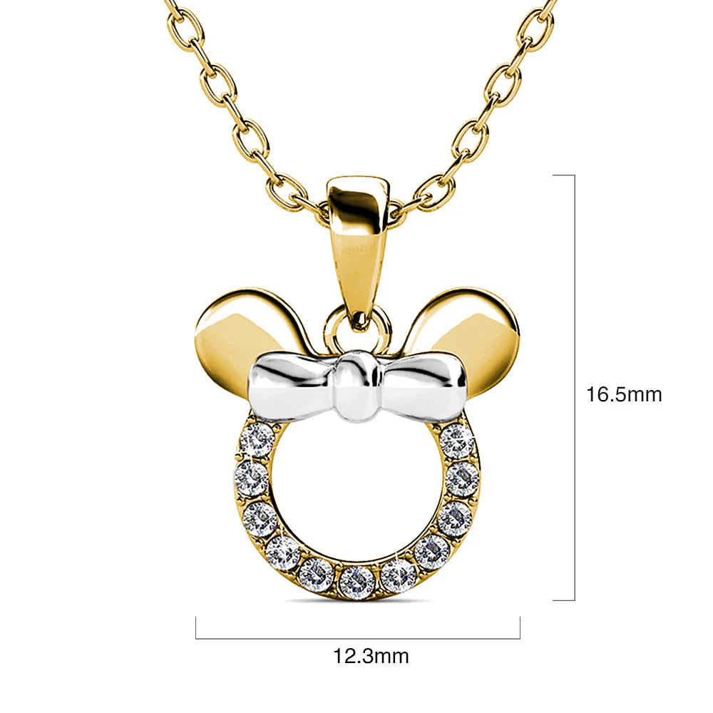 Krystal Couture Minnie Mouse Necklace Embellished with SWAROVSKI Crystals