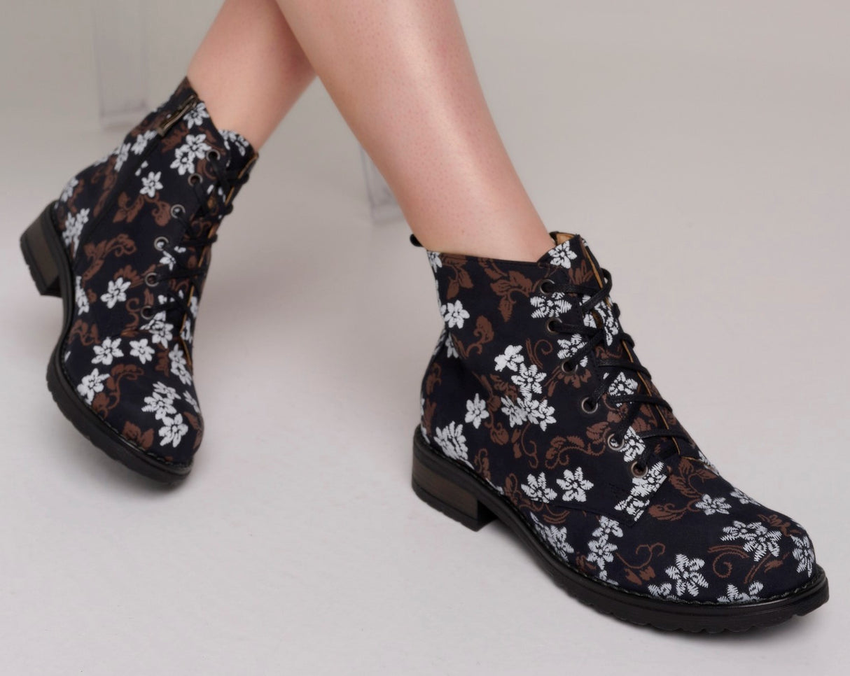 Bosccolo Womens Boots - Brown White Flower