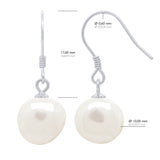 Hanging Earrings Real Cultured Freshwater Pearls Baroque 10-11 mm - Natural White - Longueur 18 cm