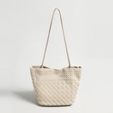 Handwoven Artisanal Leather Tote - Ivory