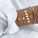 Bohemian 5-Piece Charm Bead Bracelet Set
